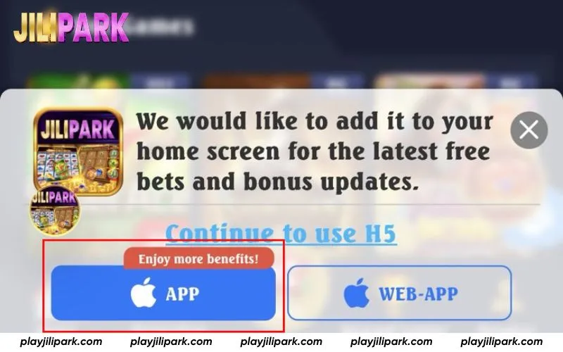 Tap the Apple “APP” button to continue