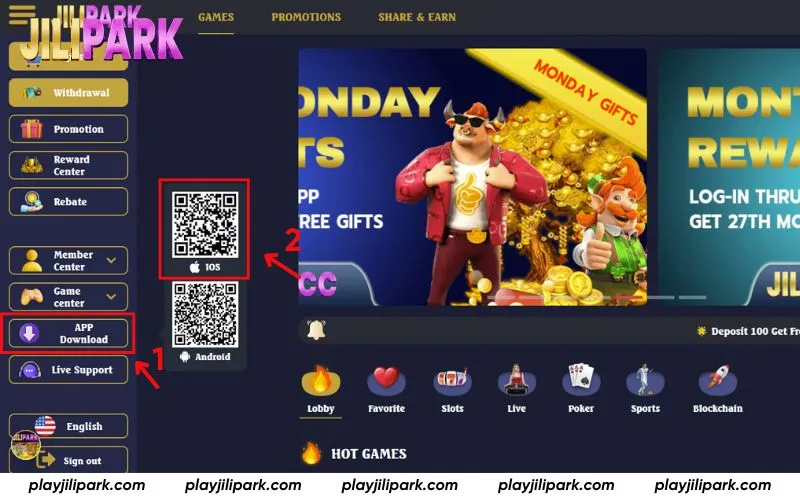 Scan the QR code via the APP Download menu