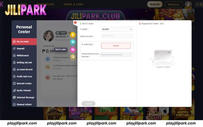 Bind your e wallet to enable secure withdrawals