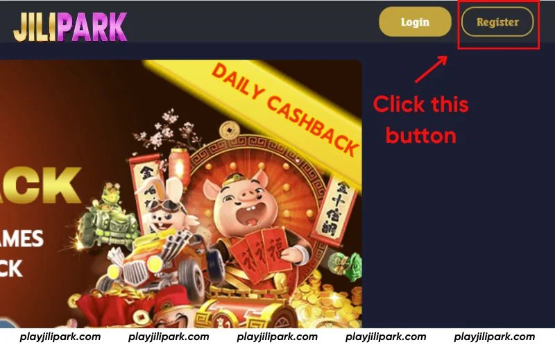 Click the gold “Register” button to begin sign-up