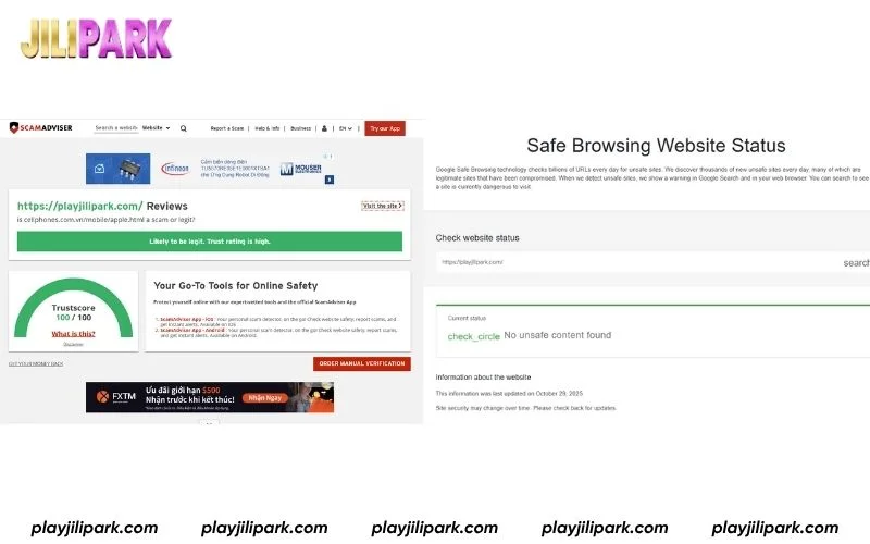 JILIPark website fully verified as 100% safe