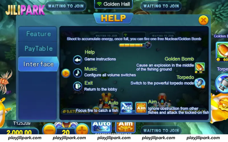 Bombing Fishing gameplay and interface overview