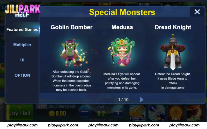 Special Monsters area skill effects