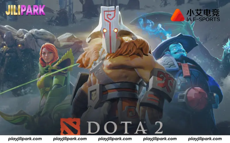 Professional Dota 2 tournament gameplay