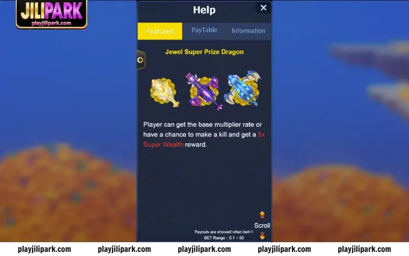 Jewel Super Prize Dragon big reward feature