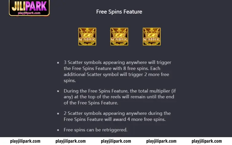 Free spins with growing multipliers active
