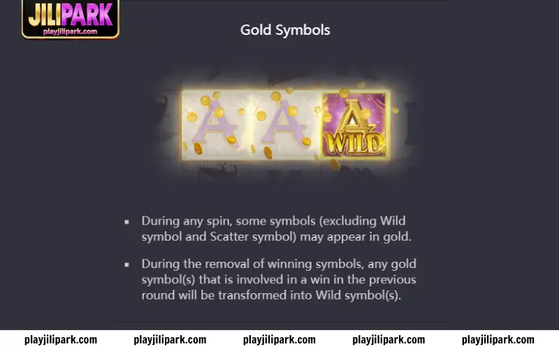 Gold symbols turning into wilds mid-spin